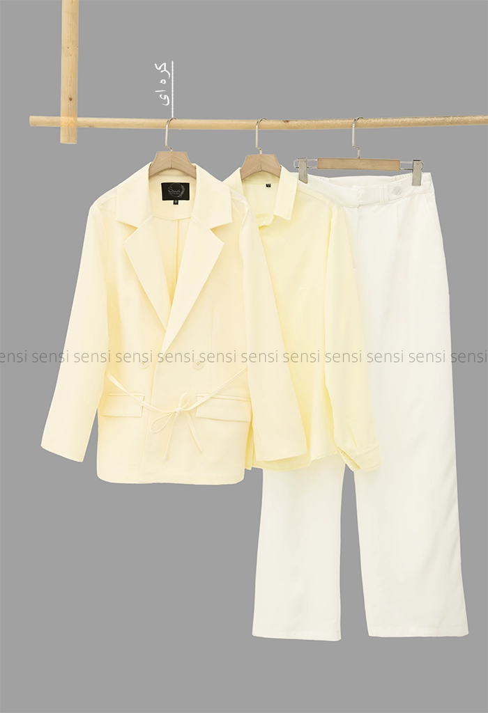 ست 3تیکه کت شلوار شومیز مازراتی کد1005374